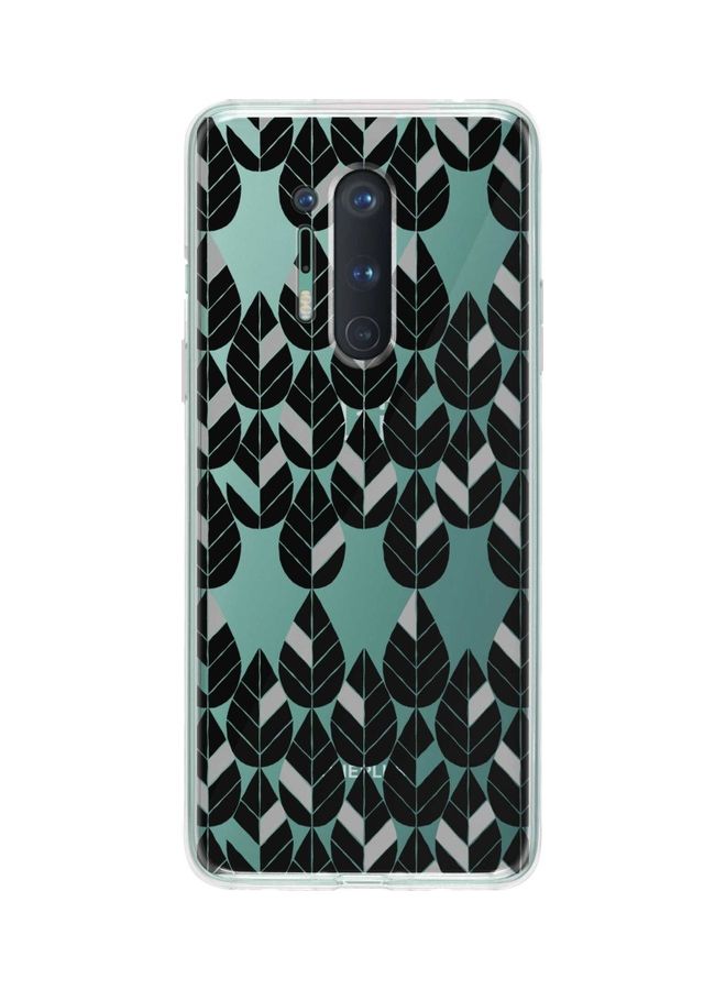Stylizedd Teardrop Leaves Classic Case Cover For Oneplus 8 Pro Black - Image 1