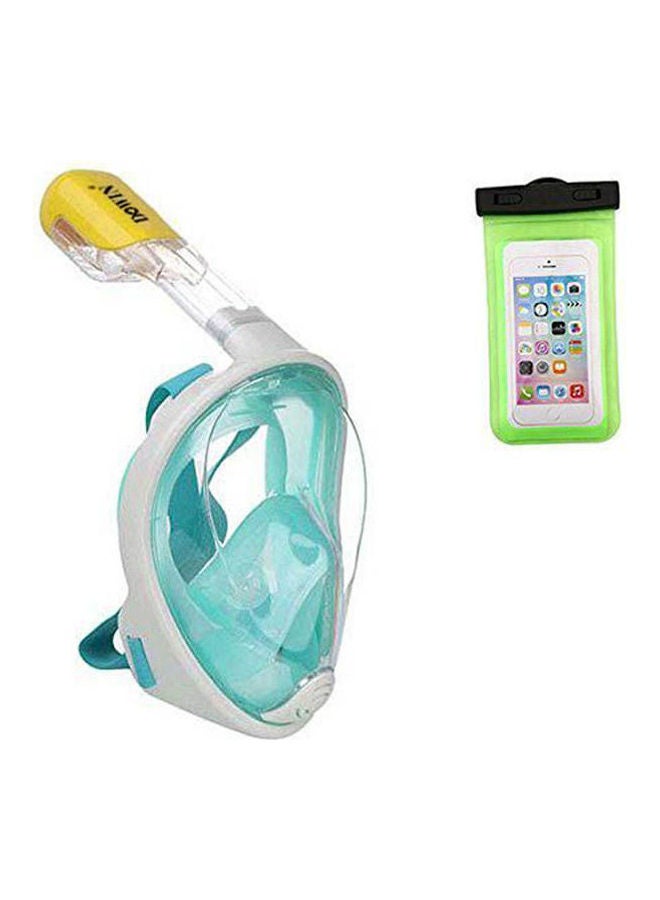 Generic - Dowin Large Size Anti Fog Detachable Dry Snorkeling Full Face Mask Set Scuba Diving Mask - Image 1