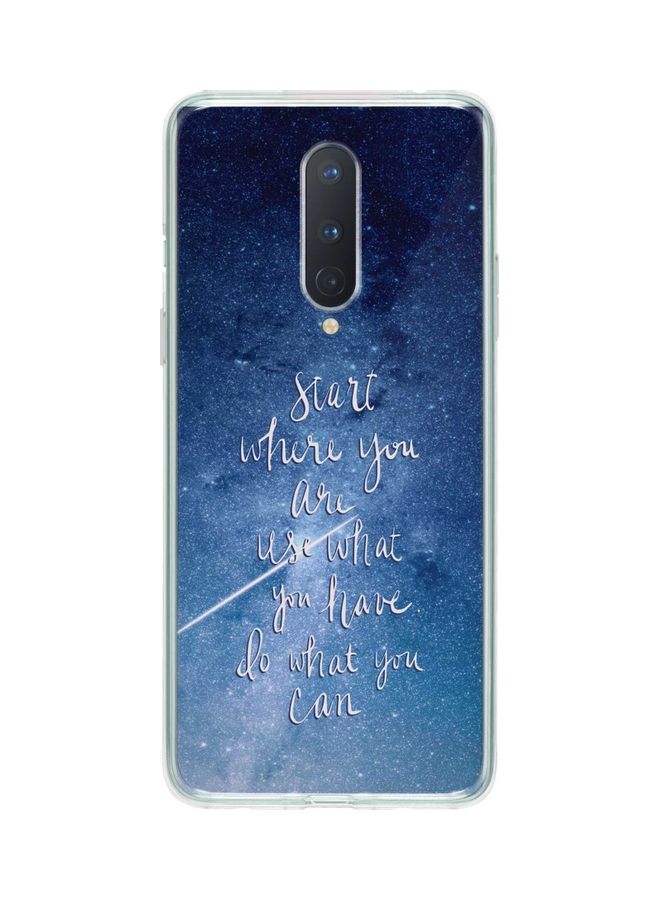 ستايلايزد غطاء حماية كلاسيكي بطبعة Start, Use, Do لهاتف ون بلس 8 أزرق - Image 1