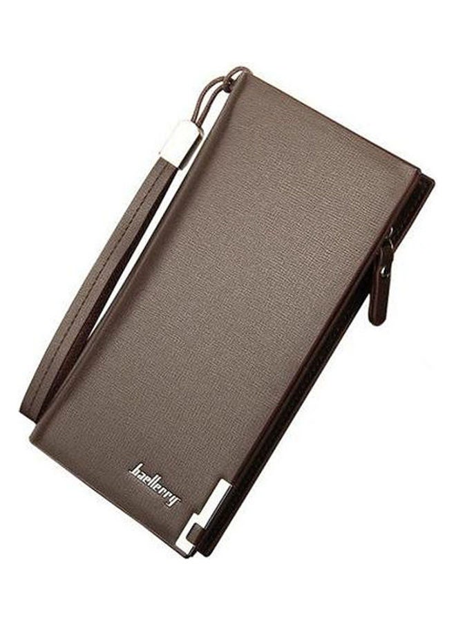 baellerry Multifunctional Leather Long Paragraph Wallet Brown  - Image 1