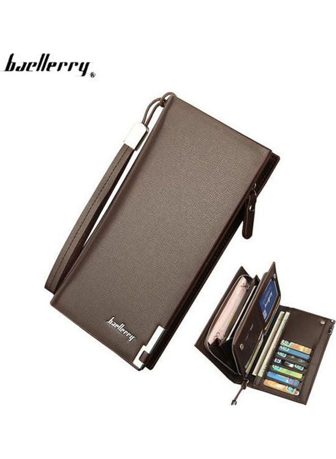 baellerry Multifunctional Leather Long Paragraph Wallet Brown  - Image 2