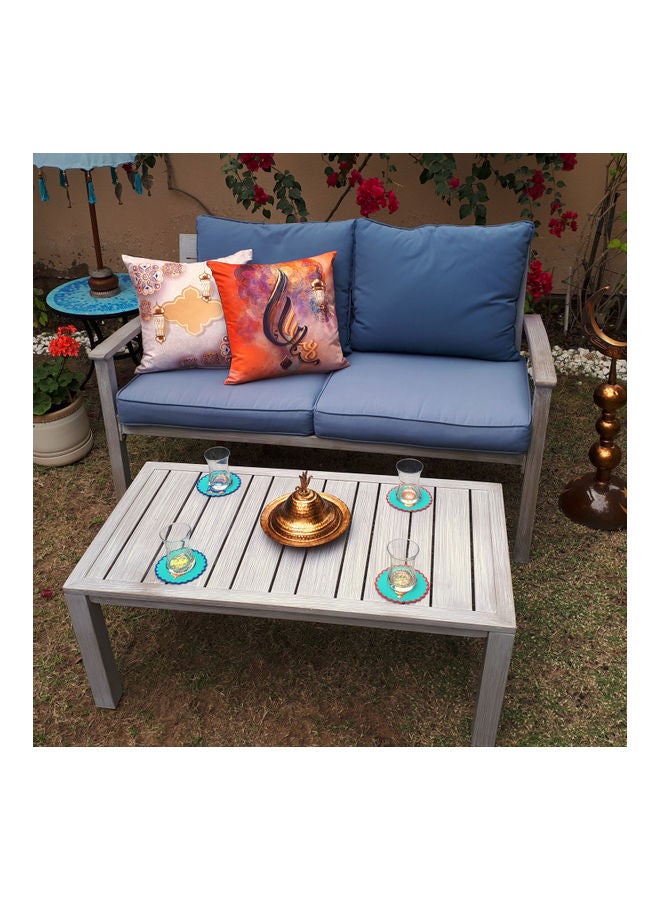 Alwan Ramadan Kareem Fabric Coaster Set of 4 Multicolour 11cm - Image 4