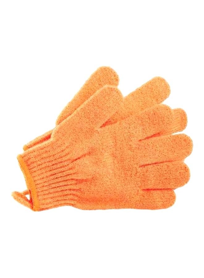 قفازات استحمام مكونة من قطعتين برتقالي