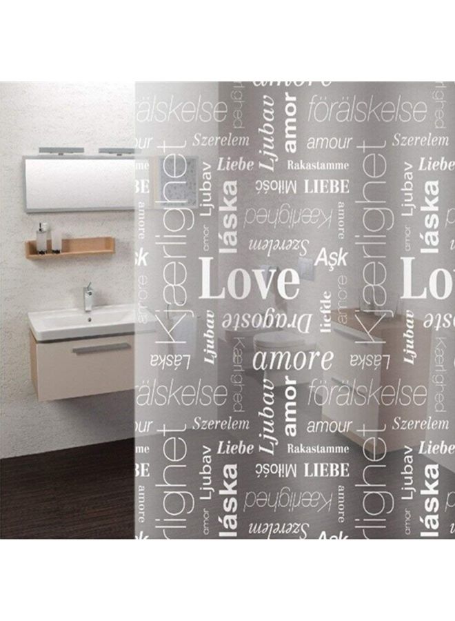 Voberry Waterproof Bathroom Shower Curtain Grey/White 10x5x250cm - Image 2