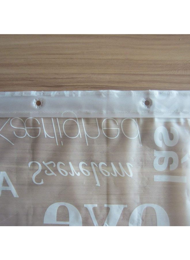 Voberry Waterproof Bathroom Shower Curtain Grey/White 10x5x250cm - Image 5