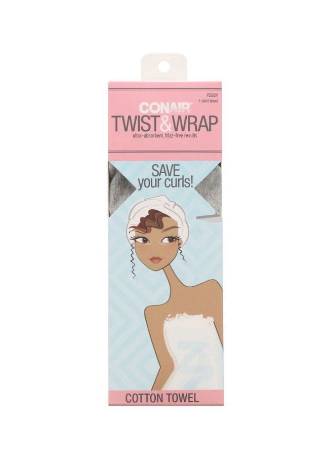 CONAIR Twist And Wrap Bath Towel Grey 8.9x3inch - Image 2