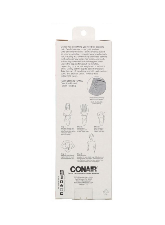 CONAIR Twist And Wrap Bath Towel Grey 8.9x3inch - Image 3