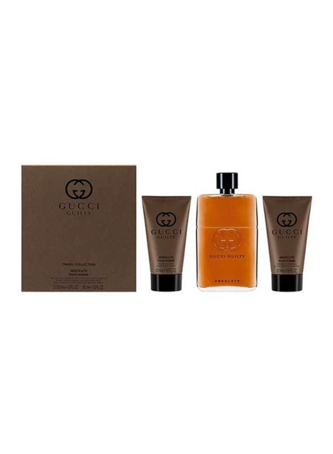 GUCCI - Guilty Absolute Travel Set 1 x EDP (90), 1 x After Shave Balm (50), 1 x Shampoo (50)ml - Image 1