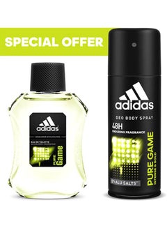 Adidas Set Of Pure Game Eau de Toilette And Deodorant Body Spray Multicolour Deodorant(150),EDT(100)ml  - Image 5