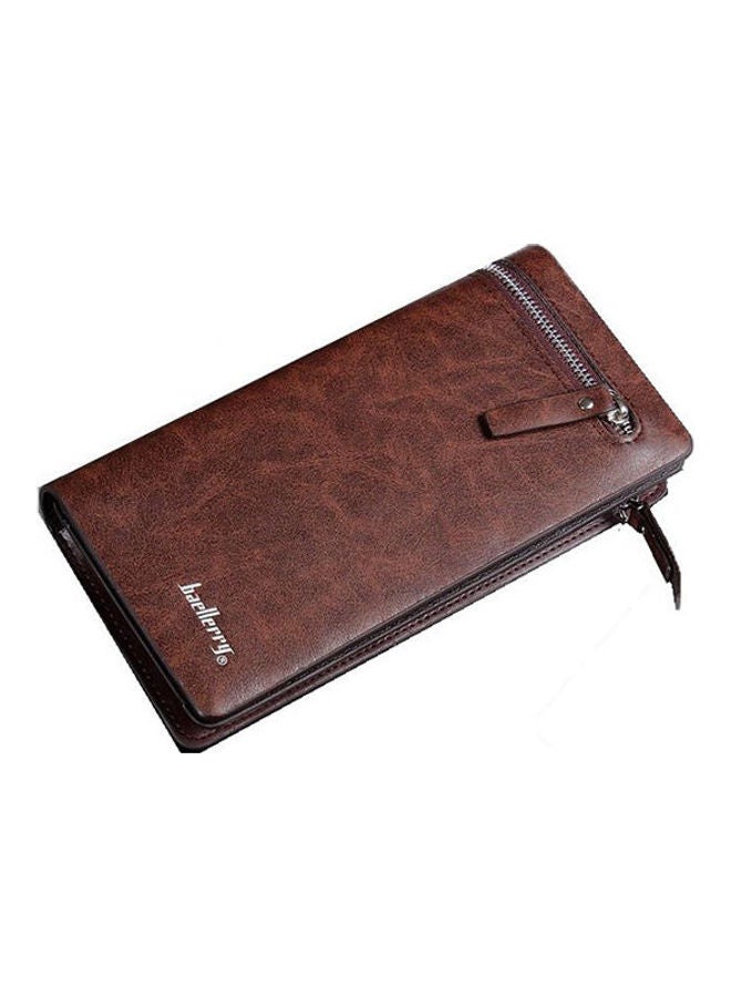 baellerry C08-12  Leather Unisex - Bifold Wallet Brown - Image 1