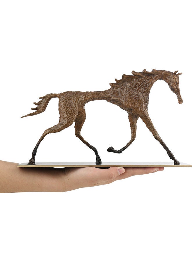 Tribute to Giacometti Brass Horse Sculpture Brown