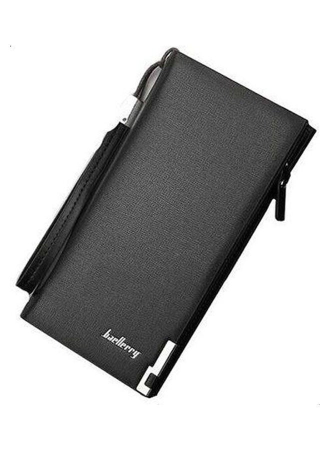 baellerry Long Leather Wallet Multi-Functiontional Black  - Image 1