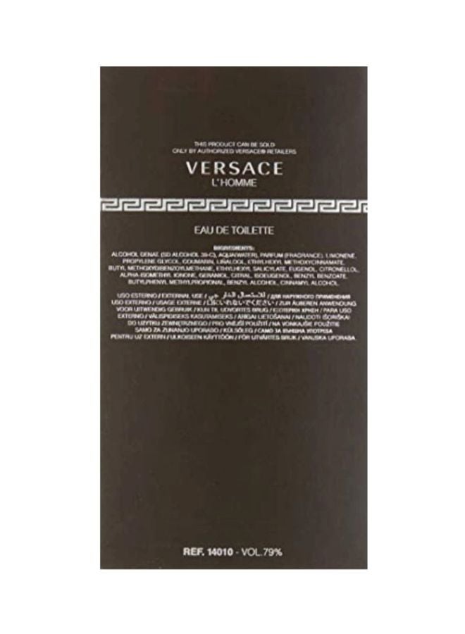 VERSACE - L'Homme EDT 100ml - Image 1