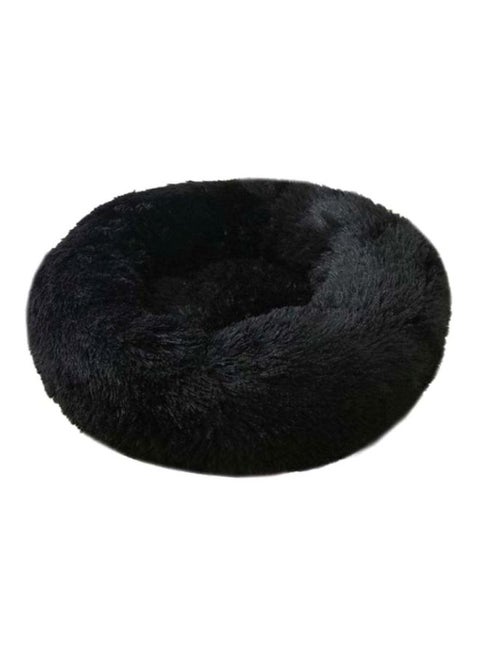 Donut Style Soft Plush Pet Bed Black 40x40cm