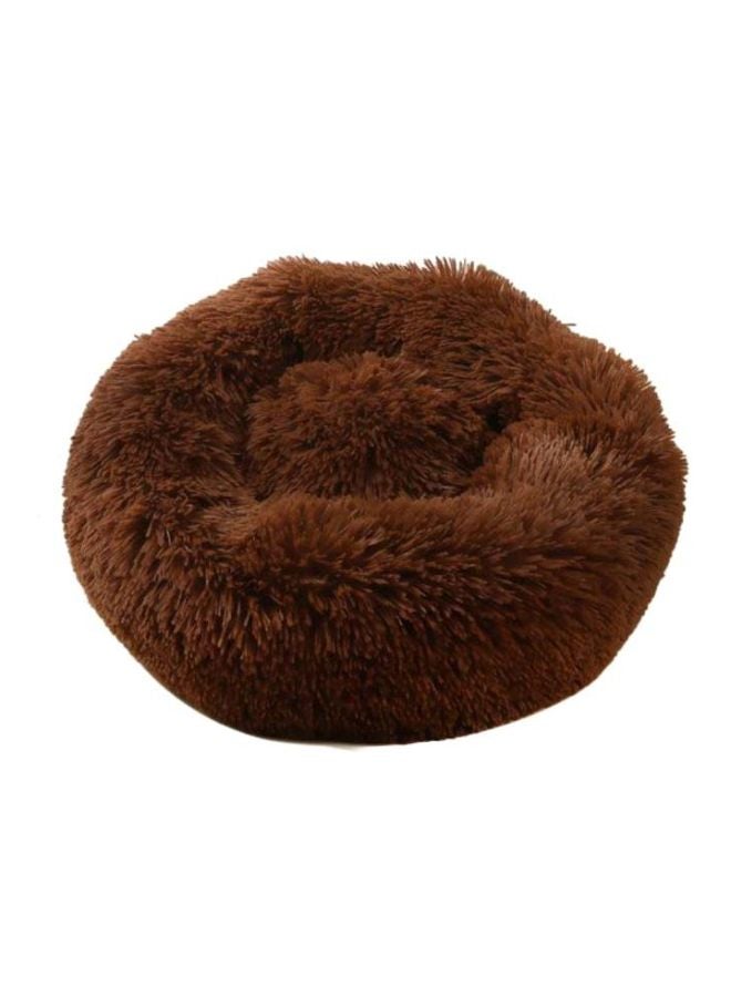 Decdeal Soft Plush Round Pet Bed Dark Brown 70cm - Image 1