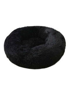 Decdeal Soft Plush Round Pet Bed Black 30x12x30cm 