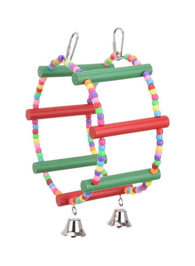 Beauenty Pet Parrot Wooden Swing Toy Green/Red/Blue 19x8cm - Image 1