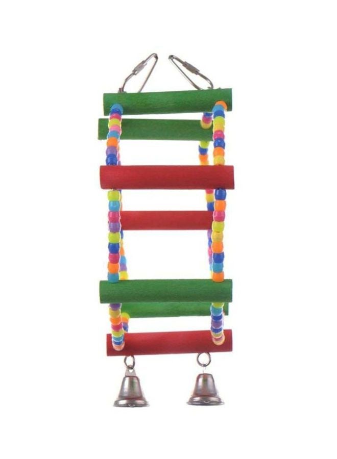 Beauenty Pet Parrot Wooden Swing Toy Green/Red/Blue 19x8cm - Image 3