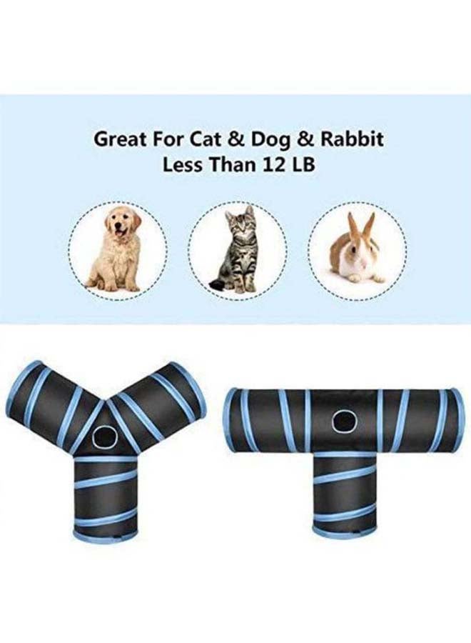 بيوينتي لعبة نفق بثلاثة مسارات الأسود / الأزرق 80x30سم - Image 4