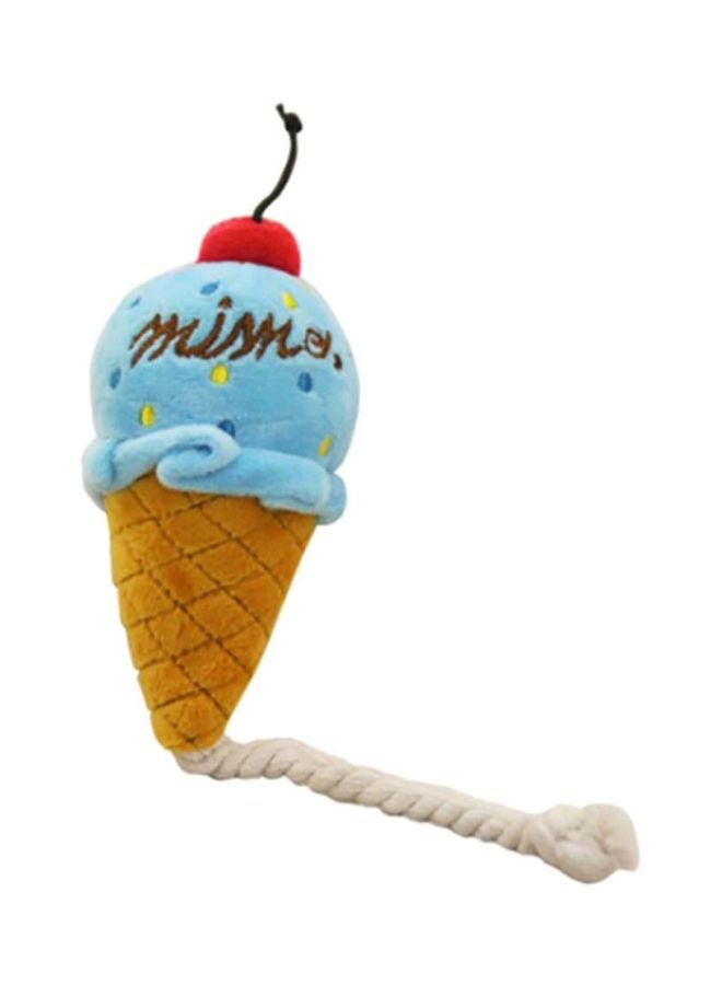 بيوينتي دمية عصر إسفنجية بتصميم لطيف على شكل آيس كريم بحبل للكلاب بني/ أزرق/ أحمر - Image 1