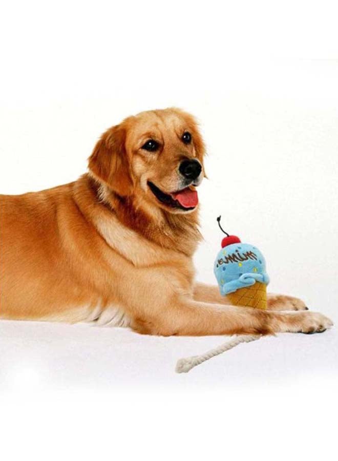 بيوينتي دمية عصر إسفنجية بتصميم لطيف على شكل آيس كريم بحبل للكلاب بني/ أزرق/ أحمر - Image 3