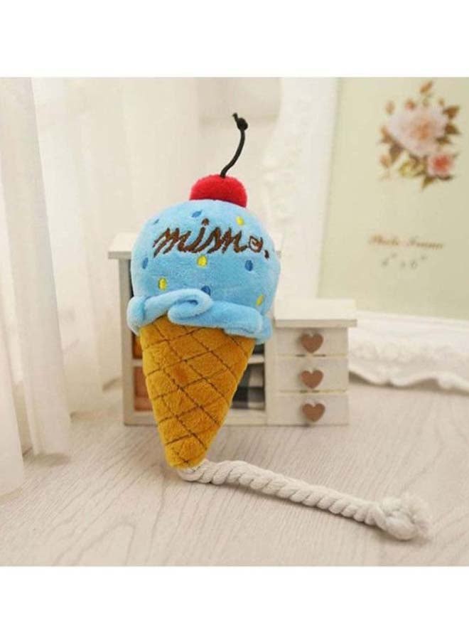 بيوينتي دمية عصر إسفنجية بتصميم لطيف على شكل آيس كريم بحبل للكلاب بني/ أزرق/ أحمر - Image 4