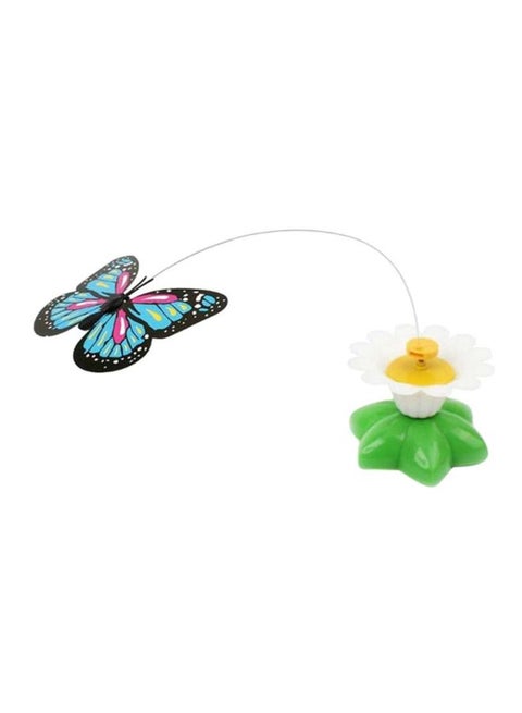 Electric Rotating Butterfly Pet Toy Green/White/Yellow