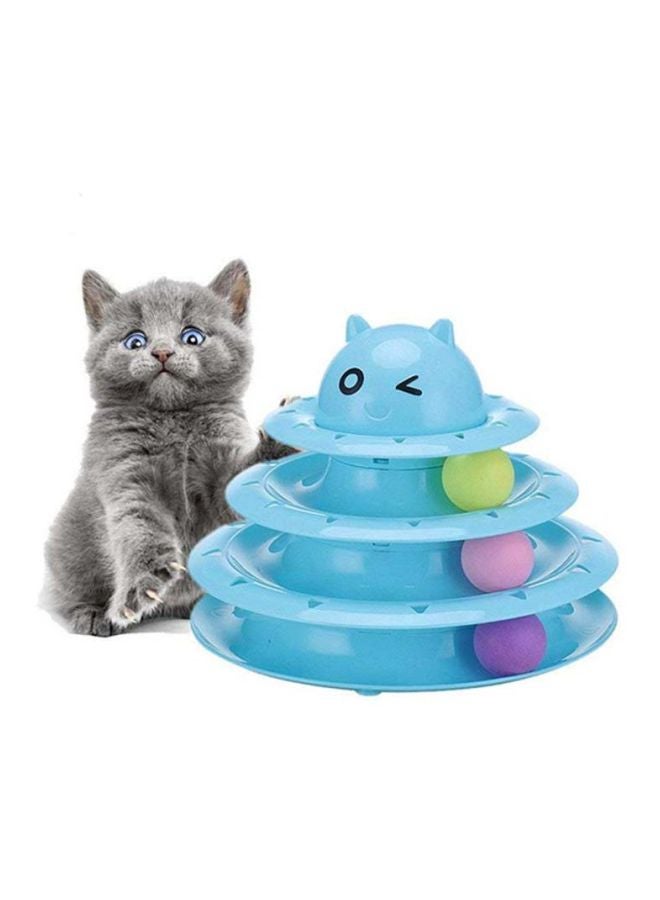 Beauenty 3-Layer Tracks Turntable Cat Toy With Balls Blue/Green/Purple - Image 2