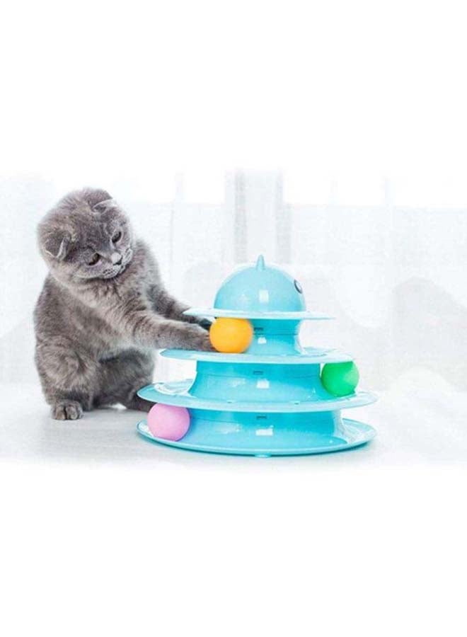 Beauenty 3-Layer Tracks Turntable Cat Toy With Balls Blue/Green/Purple - Image 5