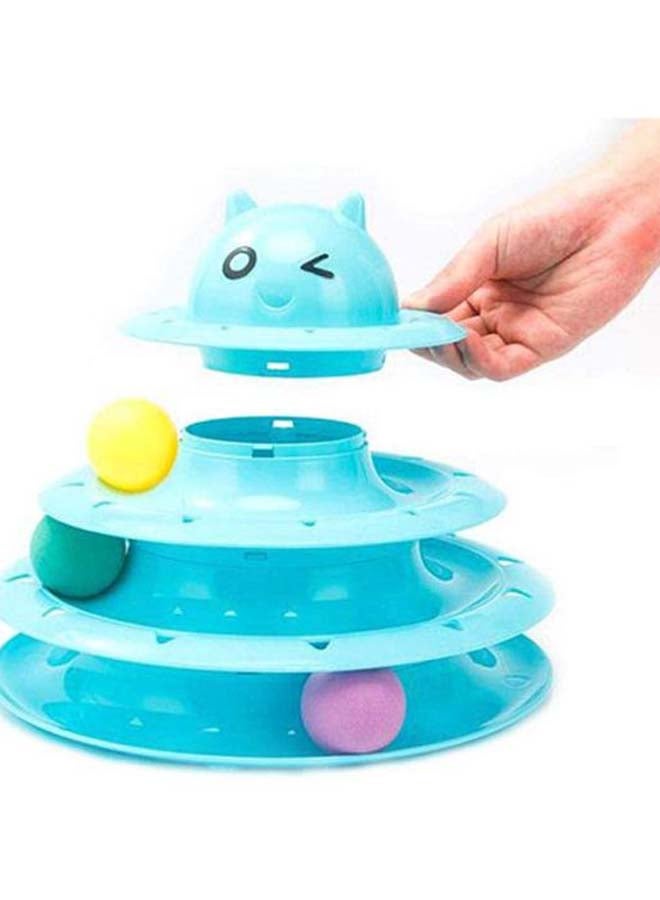 Beauenty 3-Layer Tracks Turntable Cat Toy With Balls Blue/Green/Purple - Image 3