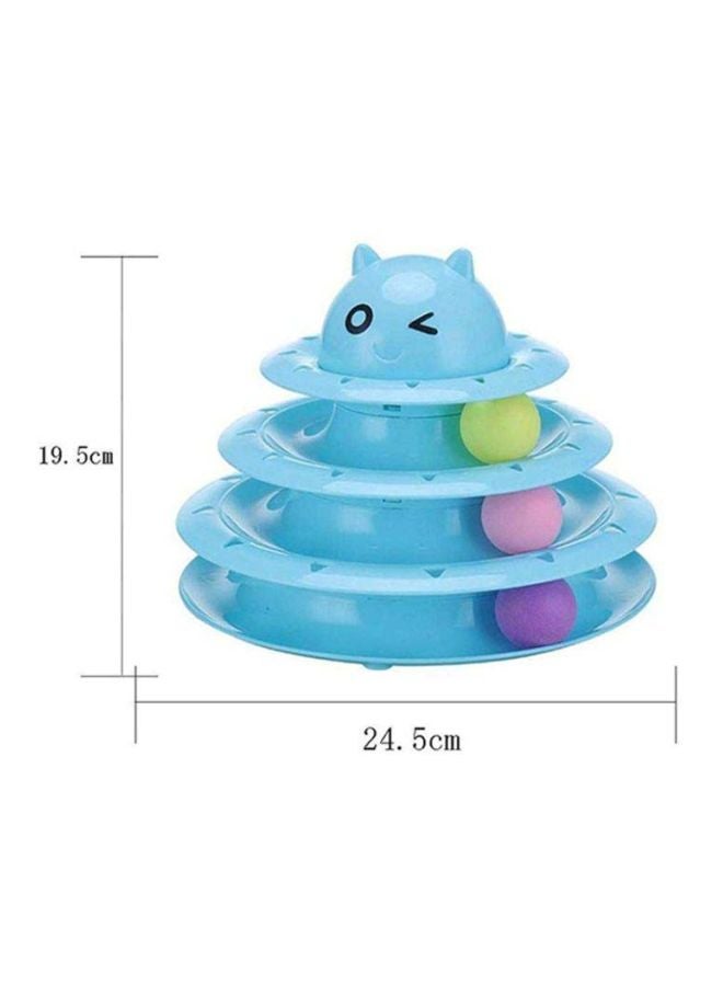 Beauenty 3-Layer Tracks Turntable Cat Toy With Balls Blue/Green/Purple - Image 4