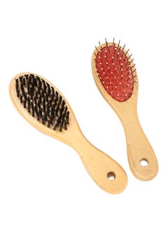 Beauenty 2-Piece Pet Hair Brush Set Beige/Red/Black  - Image 1