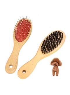 Beauenty 2-Piece Pet Hair Brush Set Beige/Red/Black  - Image 2