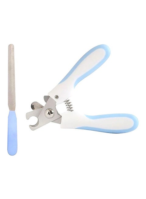 2-Piece Nail Clipper And Filer Set White/Blue/Silver