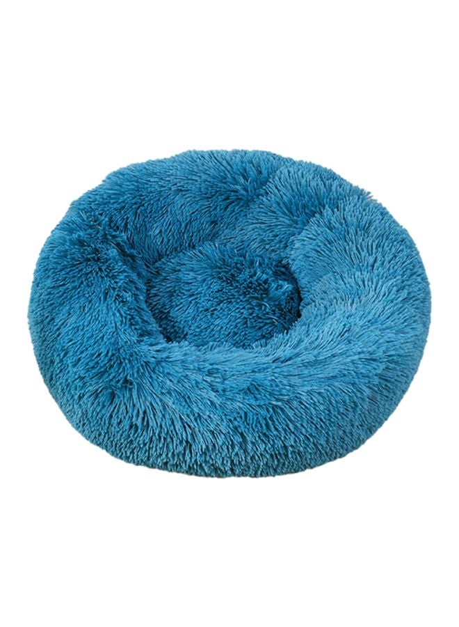 Decdeal - Round Shaped Plush Bed Blue 30x12x30cm - Image 1