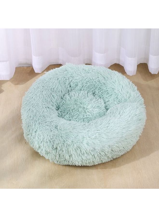 Decdeal Round Shaped Plush Bed Green - Image 3