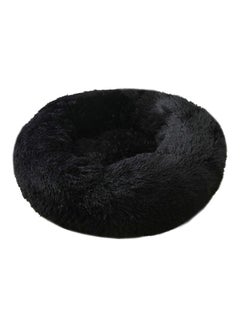 Decdeal Round Shaped Plush Bed Black 30x12x30cm  - Image 1