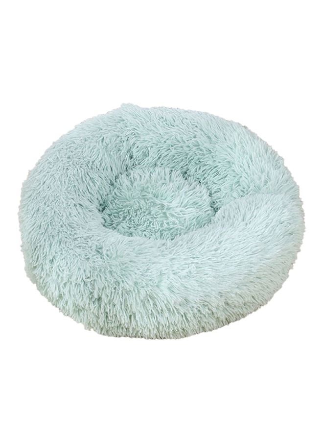 Decdeal Round Shaped Plush Bed Green 30x12x30cm - Image 1