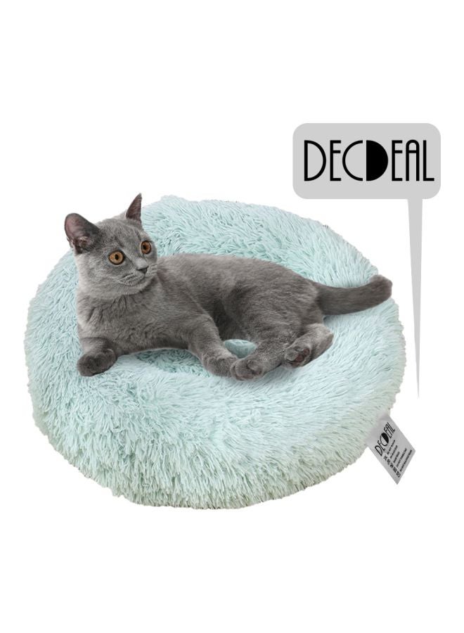 Decdeal Round Shaped Plush Bed Green 30x12x30cm - Image 2