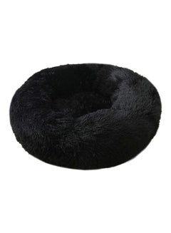 Decdeal Round Shaped Plush Bed Black 30x12x30cm  - Image 1