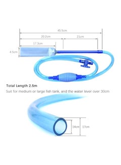 Decdeal Aquarium Siphon Pump Blue/White 2.5meter  - Image 2