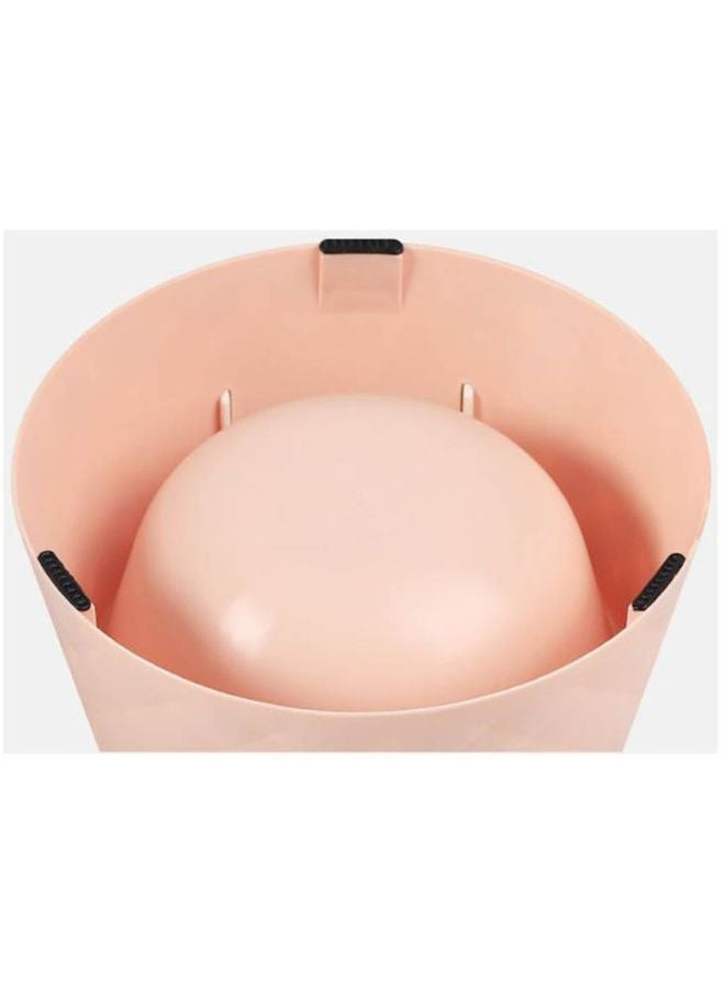 Beauenty Plastic Pet Feeding Bowl Pink/White 15.5x18x8cm - Image 3