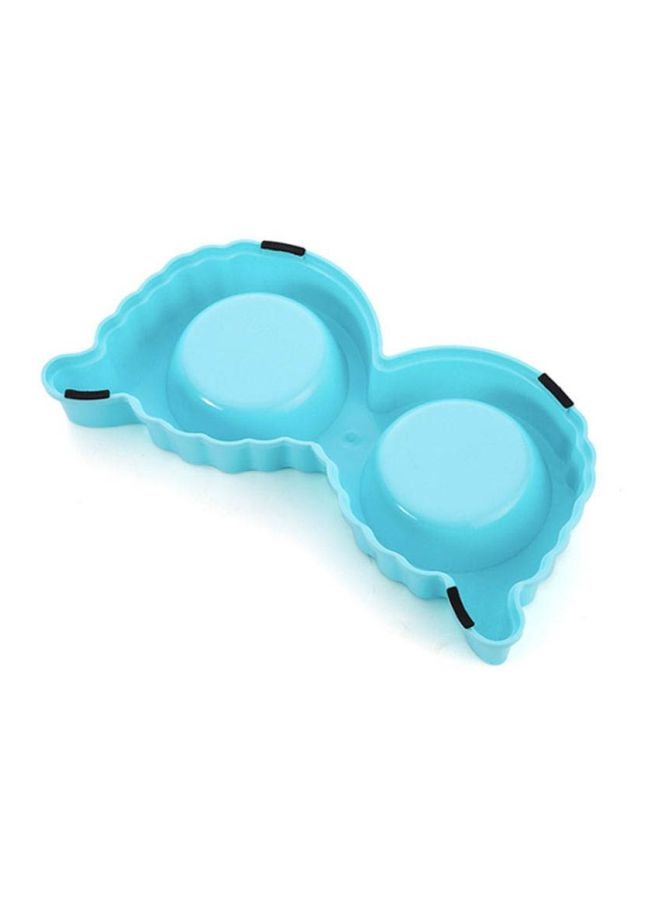 Sharpdo Twin Pet Food And Water Bowl Blue/Silver 30x16x4.5cm - Image 3