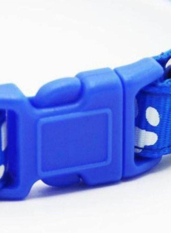 بيوينتي طوق حيوانات أليفة بطبعة أقدام حيوانات مع جرس قابل للإزالة أزرق/ أبيض 30سم - Image 3