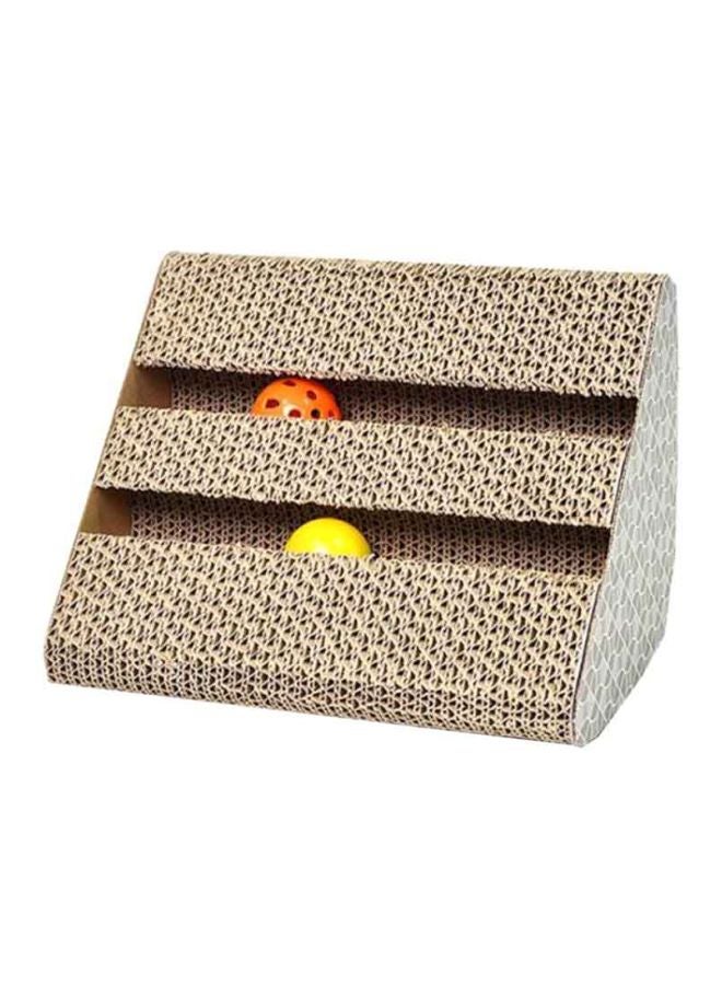 بيوينتي لعبة مرحة بتصميم لوح كرات مموج للقطط بيج 27.3x17.5x17.5سم - Image 1