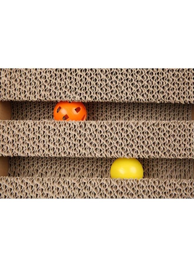 بيوينتي لعبة مرحة بتصميم لوح كرات مموج للقطط بيج 27.3x17.5x17.5سم - Image 2