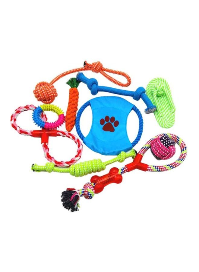 Beauenty 10-Piece Pet Puppy Toy Set Red/Blue/Green  - Image 1