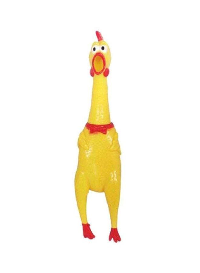 Beauenty Screaming Rubber Chicken Pet Yellow/Red/Black 17x5cm - Image 1