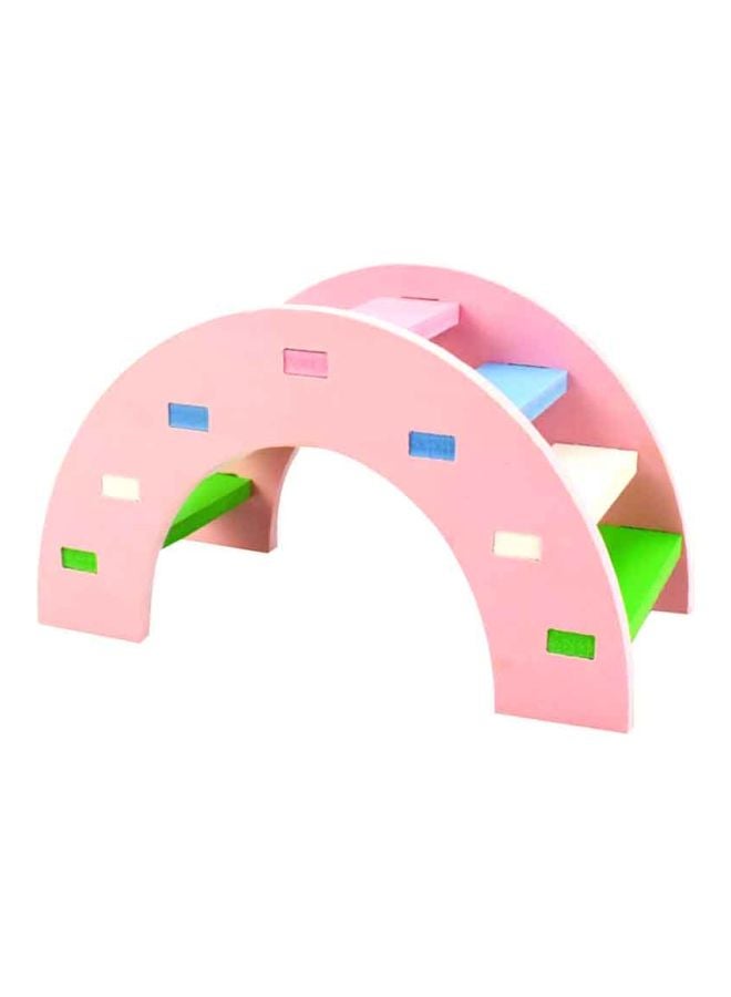 بيوينتي لعبة جسر للهامستر على شكل قوس قزح وردي/أزرق/أخضر 12 x 8 x 5سم - Image 1