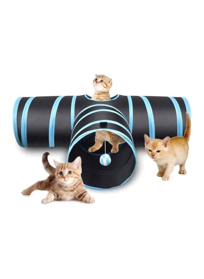 Beauenty Play Tunnel Toy For Cat Black/Blue 80x25x30cm - Image 4